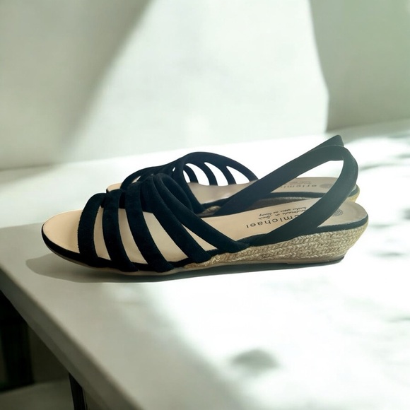 Eric Michael Black Strappy Elva Sandals - Picture 2 of 5